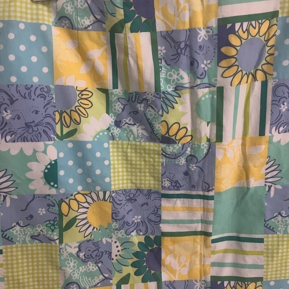 Vintage Lilly Pulitzer Zoo Trophy Patch Print Mini Skirt Size 8